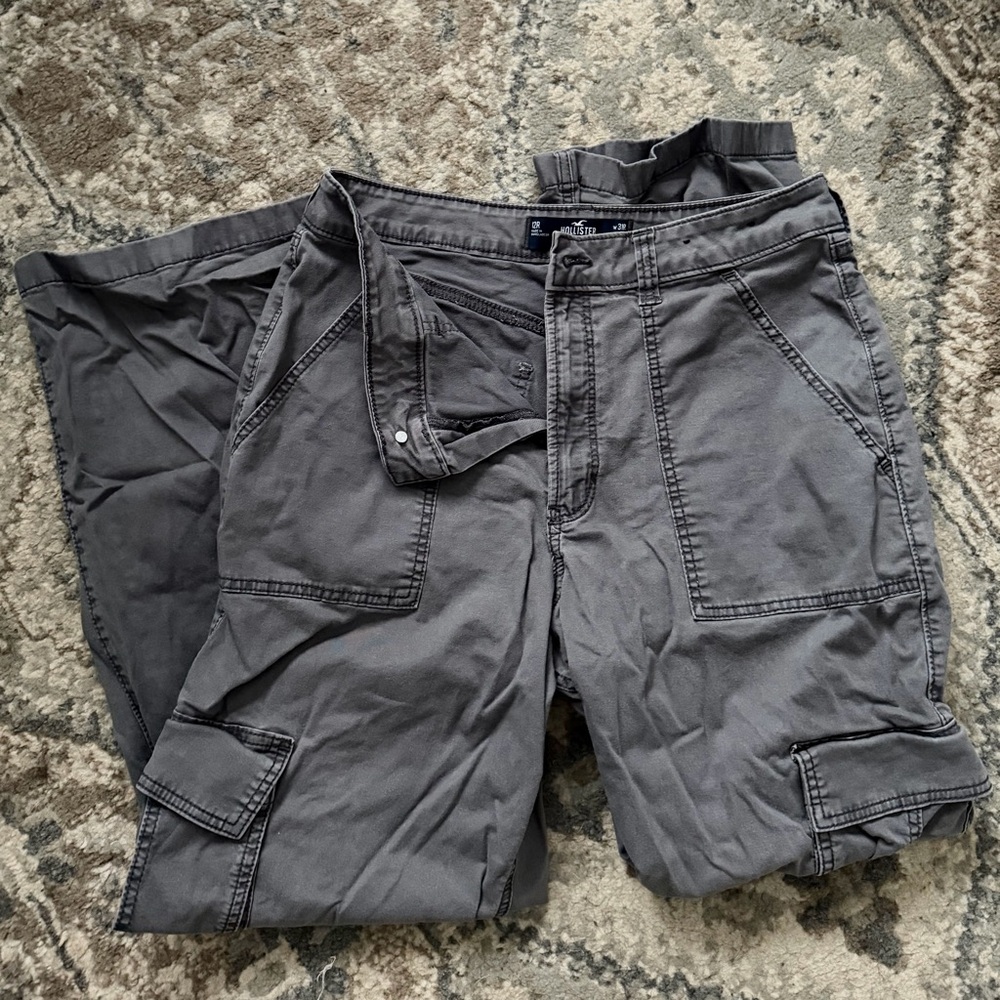 Hollister Men's Dark Gray Cargo Pants